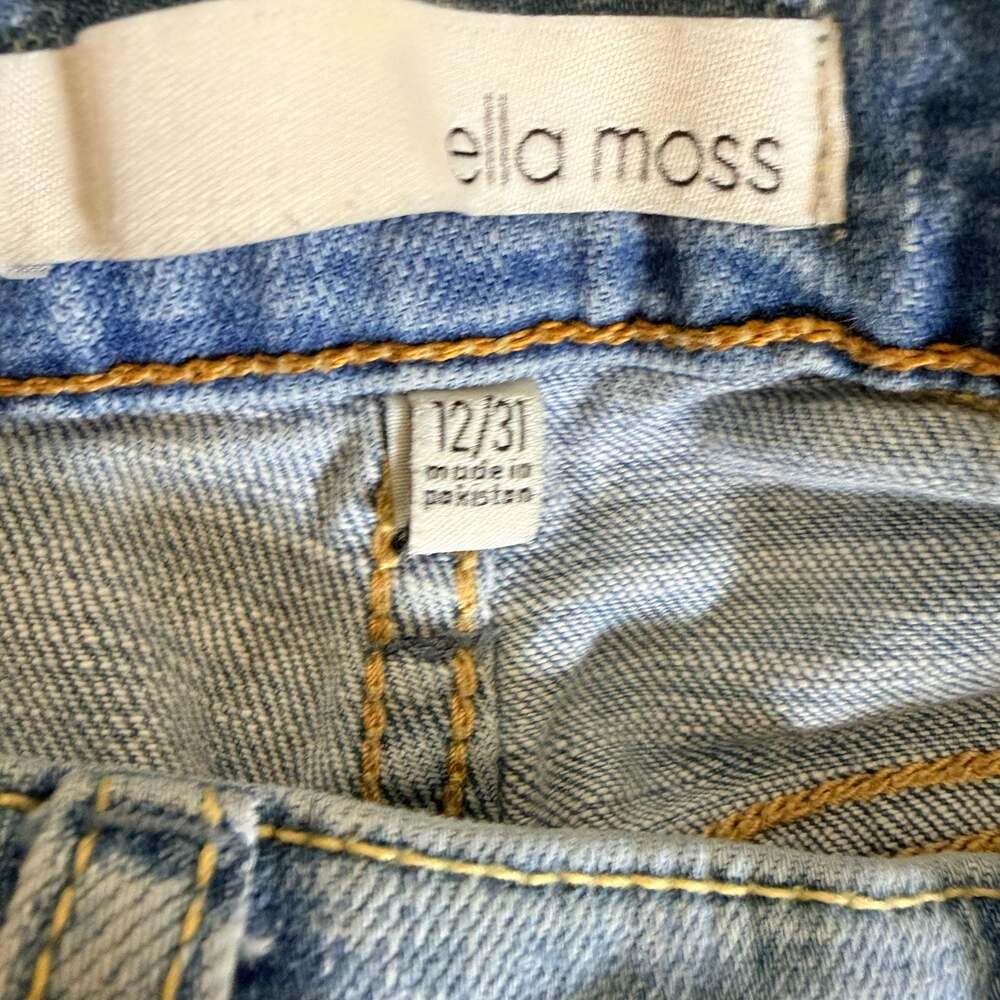 ella moss jeans womens junior size 12/31 high waist straight stretch denim blue - Picture 4 of 6